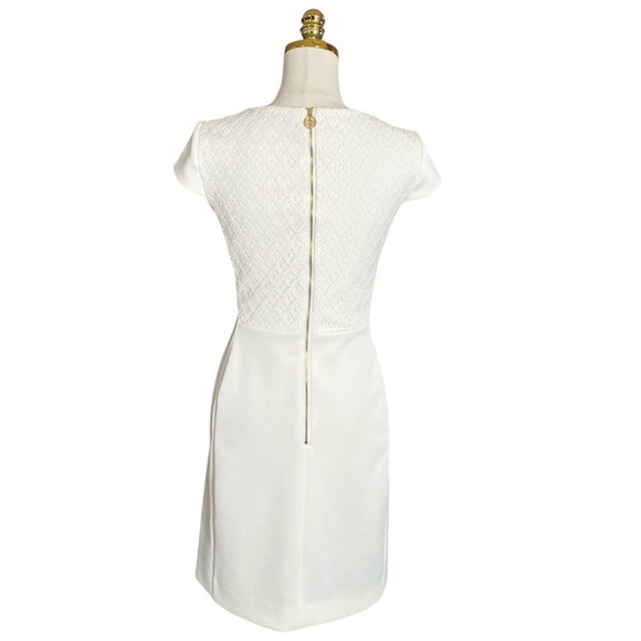ANTONIO MELANI Elegant White Dress with Lace Detail Office/Formal Dress Size 4 - Picture 5 of 8